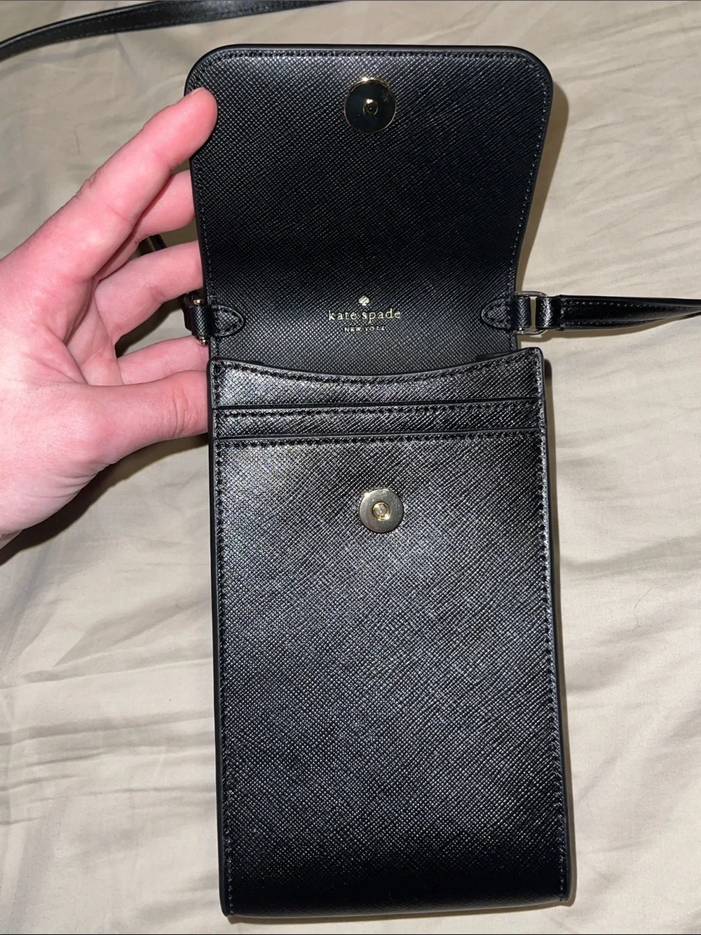 NWOT Kate Spade Madison Saffiano Leather Phone Crossbody Black KC592